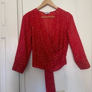 Red/Orange Polkadot Blouse